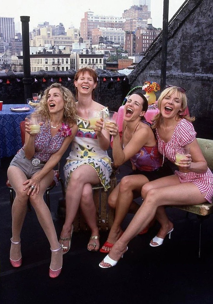 Sex and the City with Sarah Jessica Parker, Cynthia Nixon, Kristin Davis and Kim Cattrall.