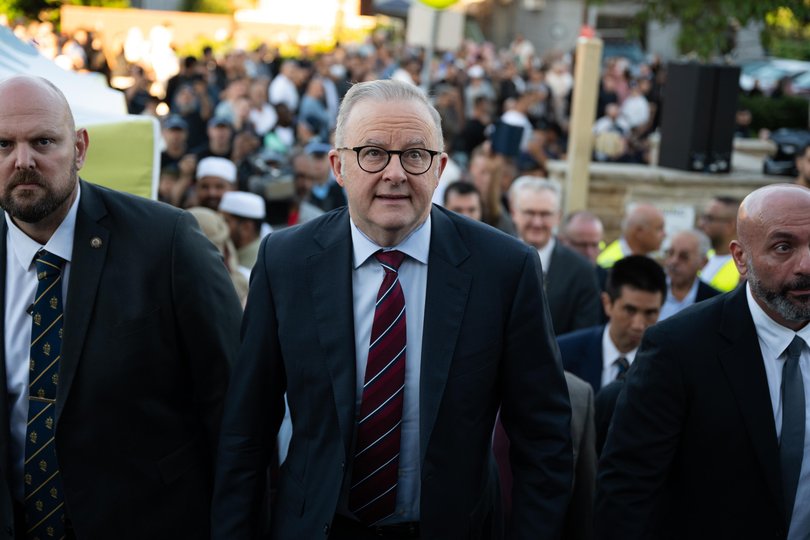 Prime Minster, Anthony Albanese arrives at Eid al-Fitr, at the Lakemba Mosque, Sydney.