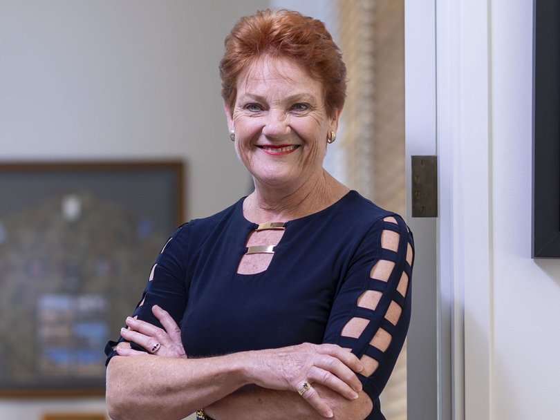 Leader of One Nation Pauline Hanson in her office in Canberra. 