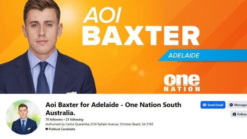 One Nation candidate Aoi Baxter is wanted in the UK over an outstanding criminal charge. Picture: Supplied
