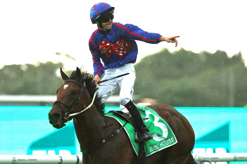 Zac Lloyd riding Guest House win Race 8 Tab Golden Slipper.