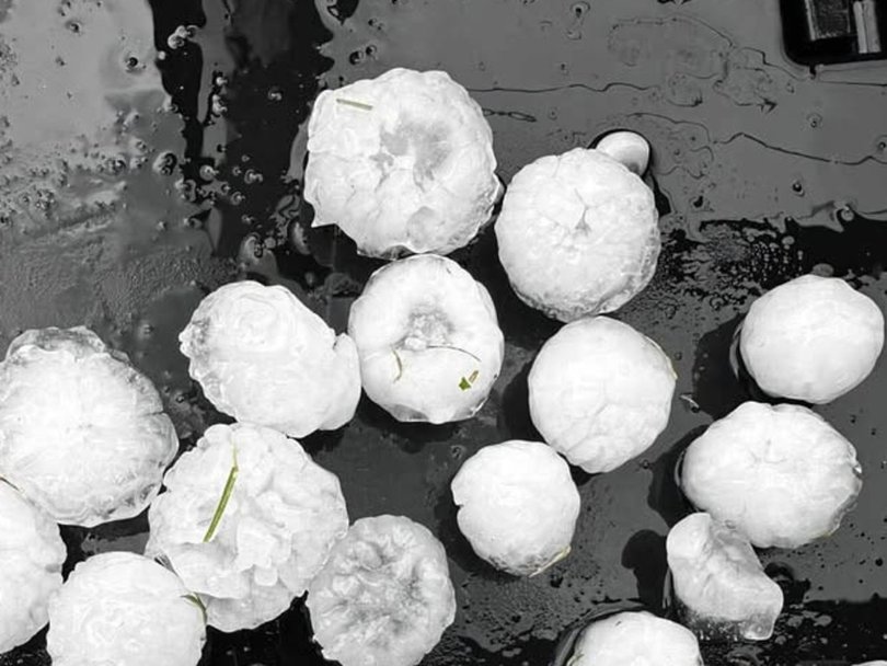 Hail as large as 5cm was recorded in Penrith on Saturday afternoon. 