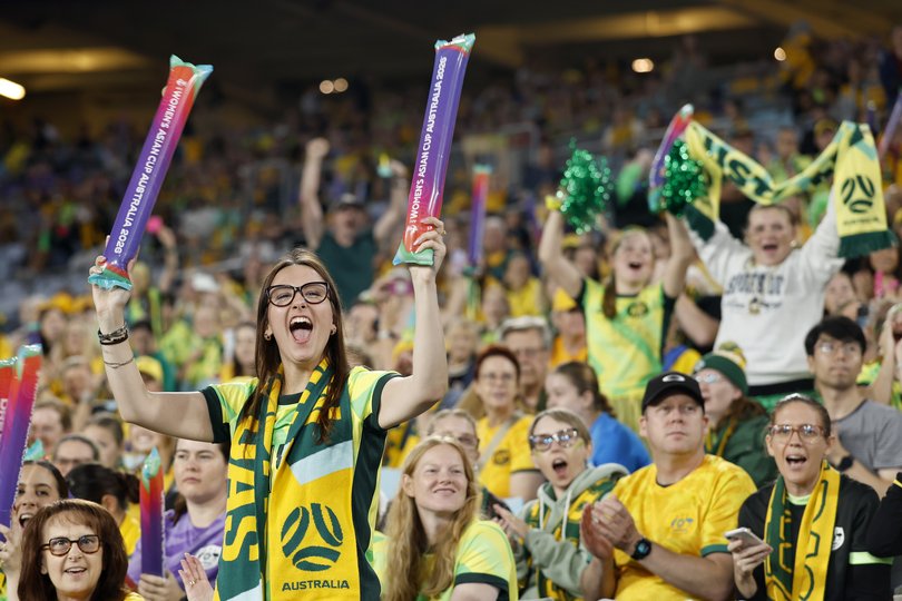 SYDNEY, AUSTRALIA - MARCH 21: Matildas fans show their support ahead of the AFC Women's Asian Cup Australia 2026 match between Australia Matildas and Japan at Stadium Australia on March 21, 2026 in Sydney, Australia. (Photo by Brendon Thorne/Getty Images)