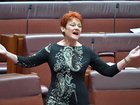 Pauline Hanson is now looking to a federal by-election and the Victorian poll after the SA election. (Mick Tsikas/AAP PHOTOS)
