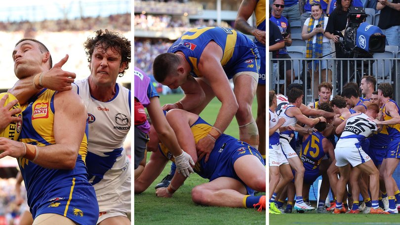 There were wild scenes on the stroke of three-quarter time.