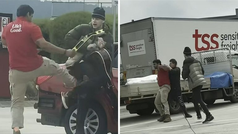 A truck driver has fought back against two would-be carjackers in a bizarre service station showdown at in Melbourne’s outer east.