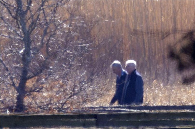 Andrew Mountbatten Windsor was spotted walking his dogs for 90 minutes in the countryside near Wood Farm.