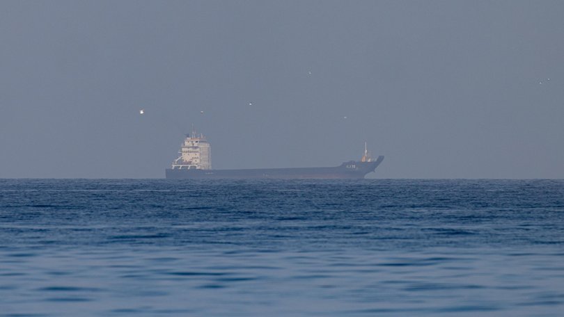  Cargo vessel, Ali 25, in the Gulf, near the Strait of Hormuz on March 22, 2026 in northern Ras al Khaimah, United Arab Emirates