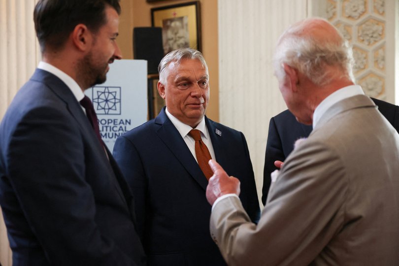 Britain's King Charles III meets with with Hungarian Prime Minister Viktor Orban.