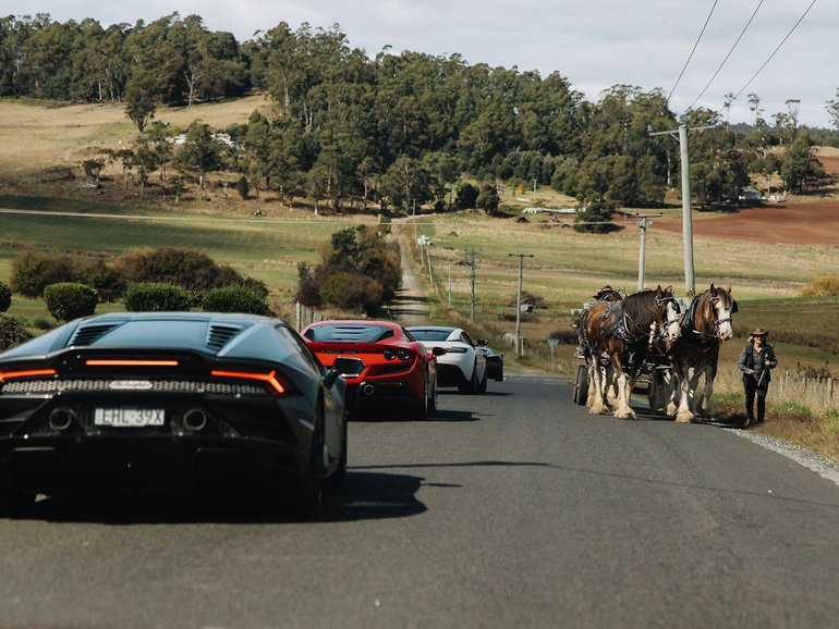 High-performance machines meet quiet country roads.