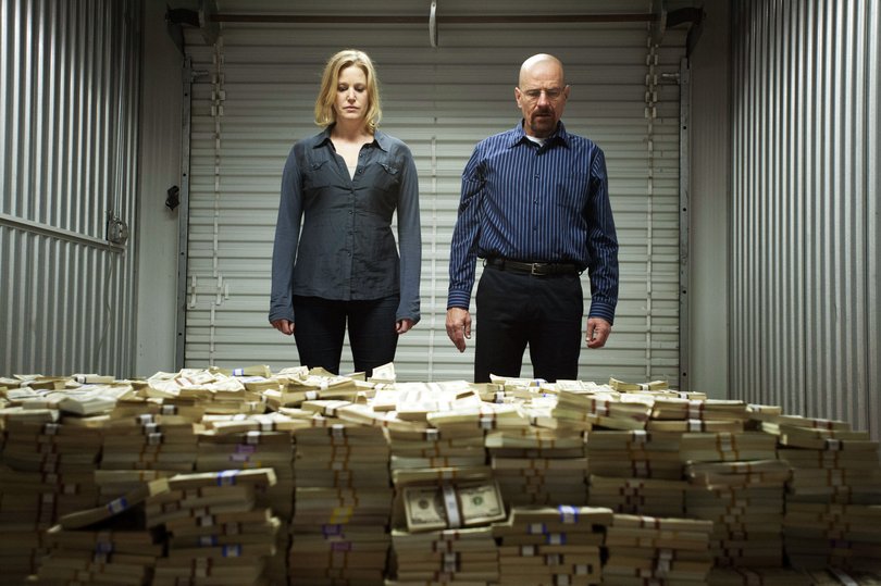 Anna Gunn and Bryan Cranston in Breaking Bad. Gunn received death threats for playing a villainous character. 