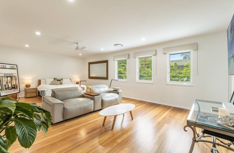 The parents retreat is spacious and light-filled.