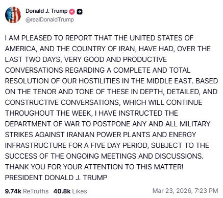 Donald Trump's market-turning post.