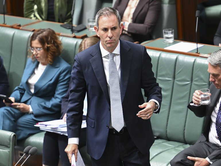 Treasurer Jim Chalmers during Question Time at Parliament House in Canberra.