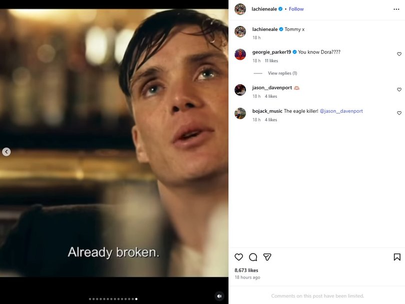 Lachie Neale Instragram post.