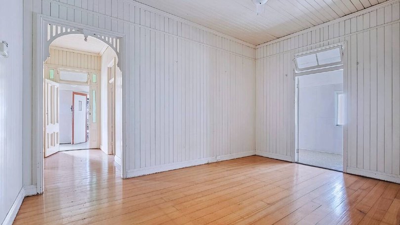 An image of the first floor living room before the renovation.