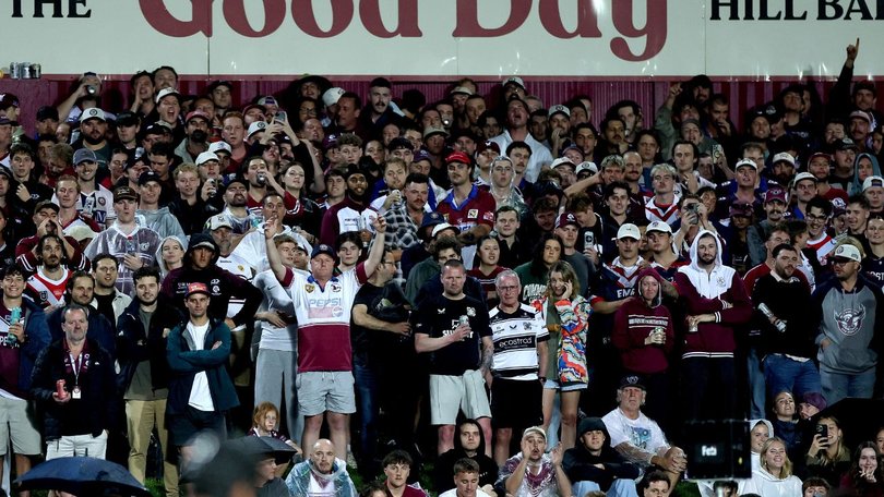 Sea Eagle fans at 4 Pines Park were not happy during the Round 4 clash with the Sydney Roosters.