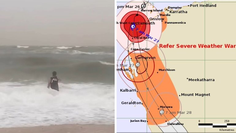 Category 4 severe tropical cyclone Narelle is dangerously close to Exmouth and has started to pass close to the North West Cape as its threat to lives and homes along the coastline ramps up, with residents to expect destructive winds of more than 120km/h. 

