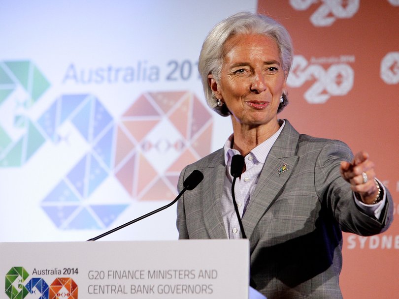 Christine Lagarde in Australia when Managing Director of the International Monetary Fund in 2014.