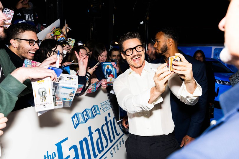 Pedro Pascal with fans in Sydney.
