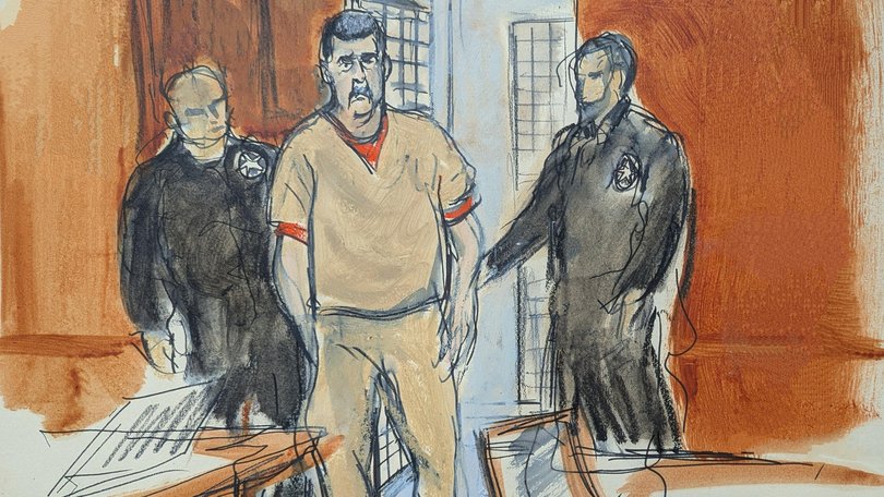 Former Venezuelan President Nicolas Maduro is escorted into a Manhattan federal courtroom.