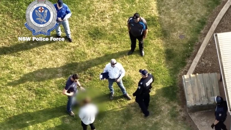 Police at the property.