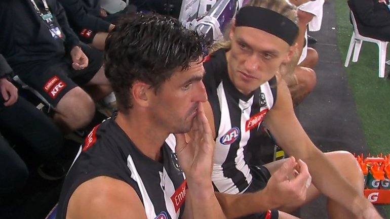 Scott Pendlebury has gone down with an Achilles scare.