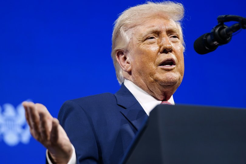 US President Donald Trump speaks at the FII PRIORITY Summit at the Faena Hotel on March 27, 2026 in Miami Beach, Florida. 