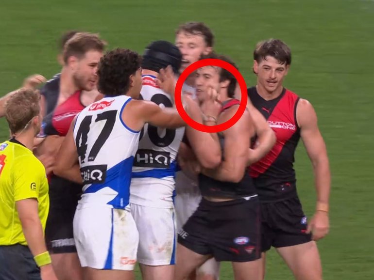 Tristan Xerri is under fire for wiping his blood on Andy McGrath.