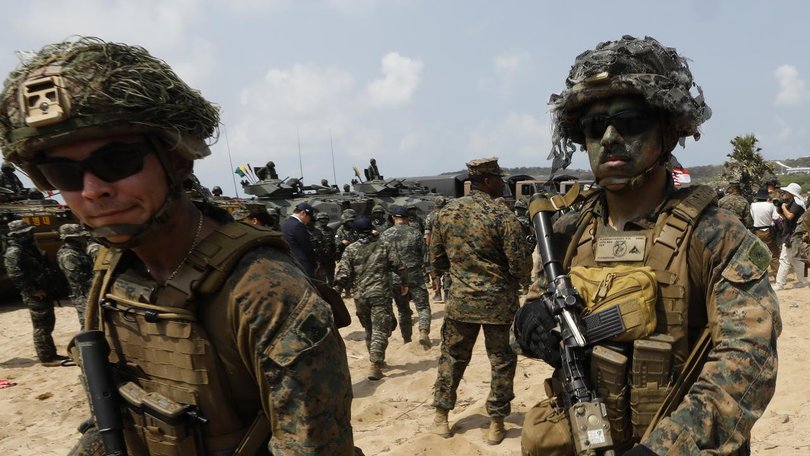 US sailors and Marines have arrived in the Middle East. (EPA PHOTO)