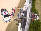 Scott McLaughlin crashed through the fence in practice.