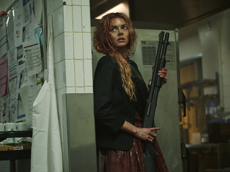 Samara Weaving in Ready Or Not 2: Here I Come.