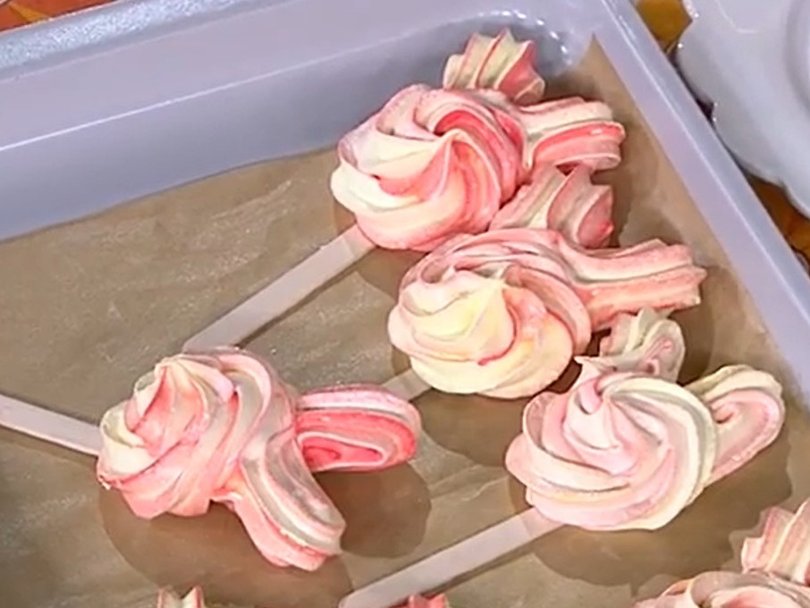 Bunny-shaped lollipops.