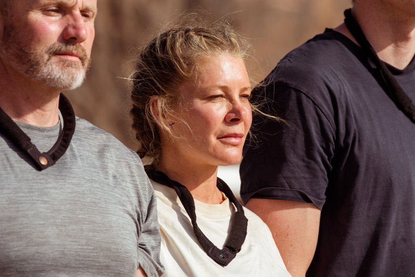 Ryan Moloney and Natalie Bassingthwaighte ahead of a challenge in SAS: AUS v ENG. 