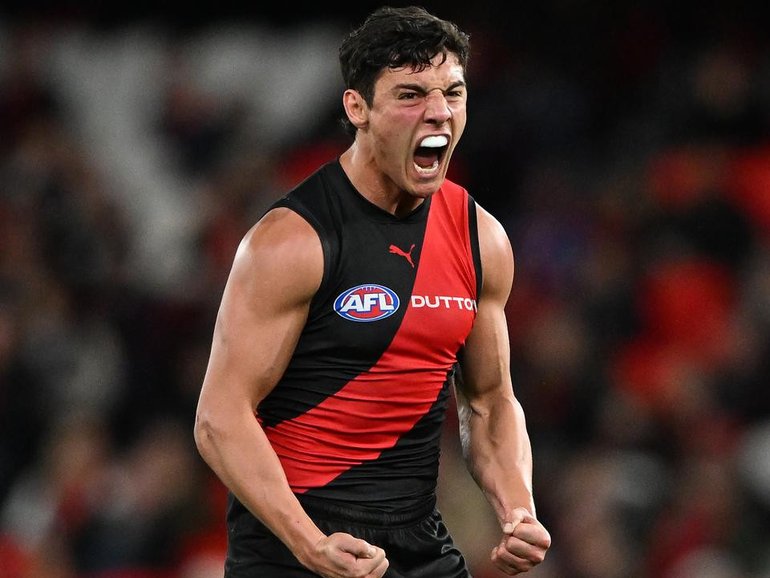 Jye Caldwell believes the winless Bombers will bring plenty of fire to the Anzac Day clash. (James Ross/AAP PHOTOS)