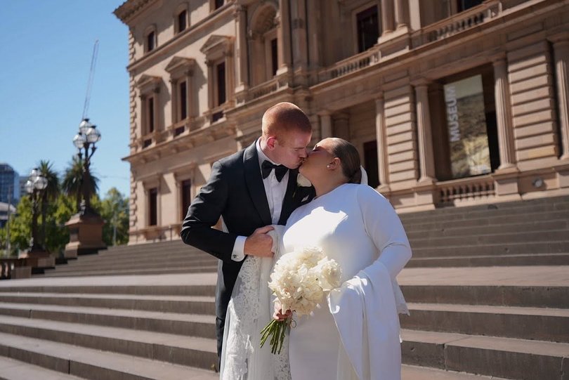 Chloe married her childhood sweetheart and North Melbourne player Toby Pink in a private ceremony in March before the news was made public.