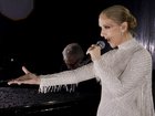 Celine Dion performing on the Eiffel Tower during the opening ceremony of the Paris 2024 Olympic Games.