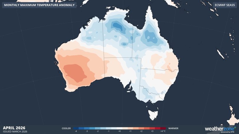 April maximum temperature outlook.