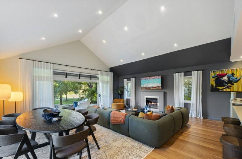 Open-plan living and dining.