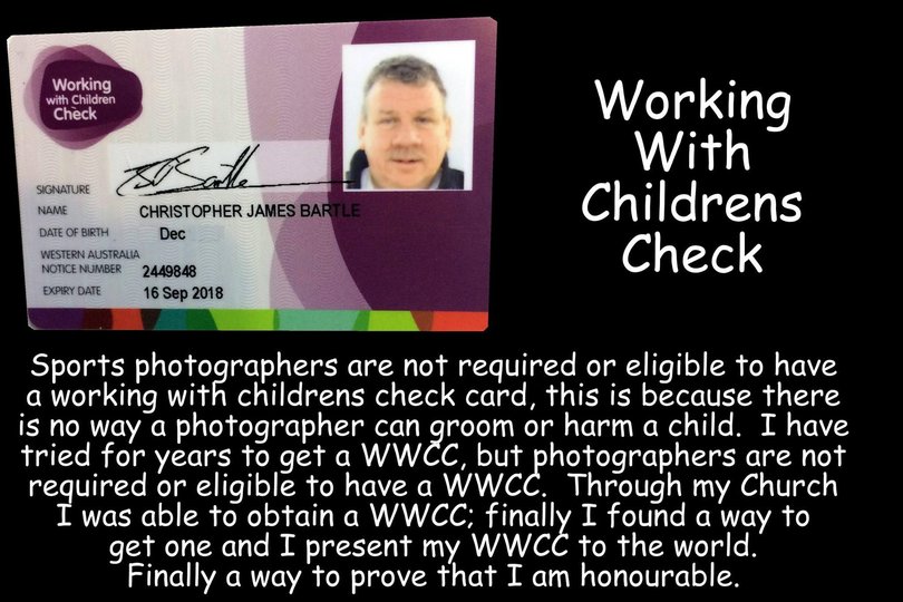 Cooloongup man Christopher James Bartle obtained a working with children card in 2015. Photo- Facebook. Picture: Unknown