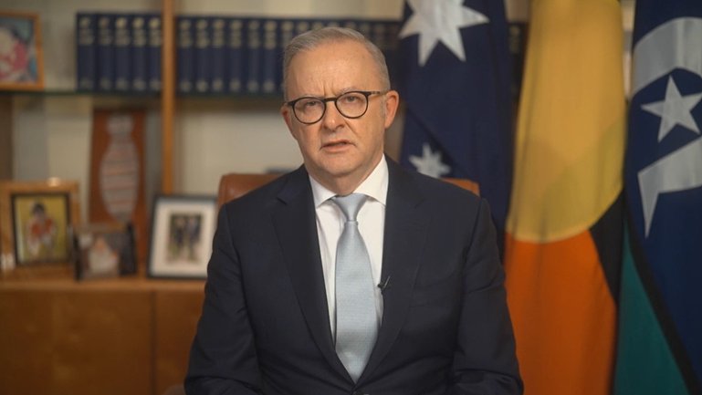 The Prime Minister asked people to think of their fellow Australians and conserve fuel, in a three-minute pre-recorded video simulcast across television and radio on Wednesday evening.