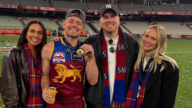 The Crosleys and the Neales in happier times.