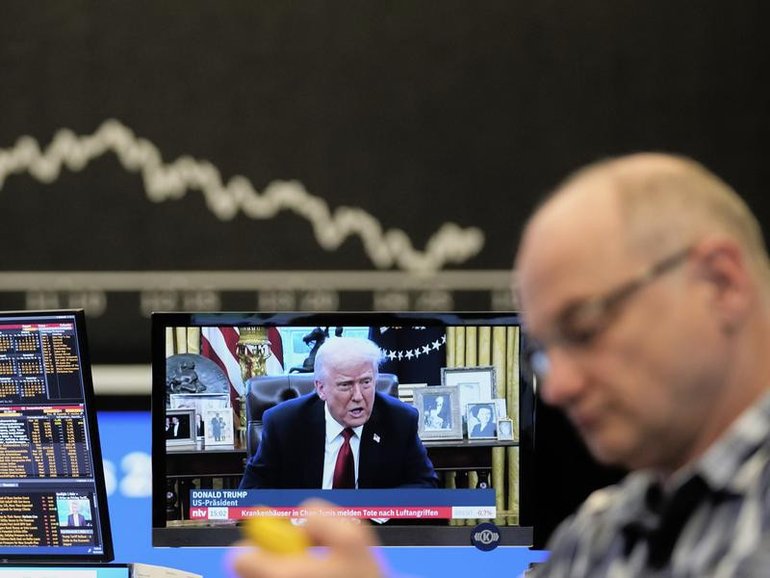 Australian shares turned lower and oil jumped on Thursday lunchtime after US President Trump warned its war on Iran will last another two to three weeks and may include bombing of the nation’s oil infrastructure.  (AP PHOTO)