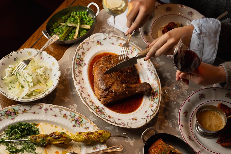 A meal at Boubale, attached to Le Grand Mazarin in Paris.