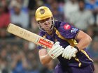 Kolkata Knight Riders' Cameron Green plays a shot during the Indian Premier League cricket match between Mumbai Indians and Kolkata Knight Riders.