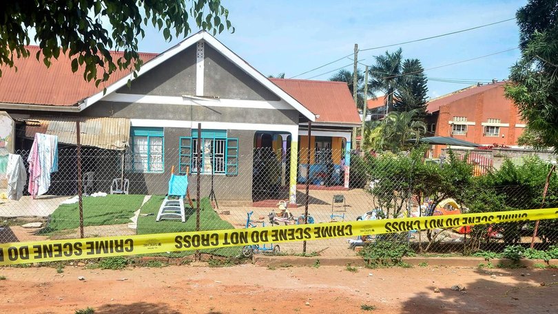 Media reports say a man pretended to be a parent before killing four children at a Kampala nursery.