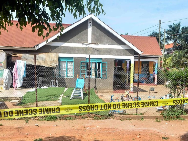 Media reports say a man pretended to be a parent before killing four children at a Kampala nursery.