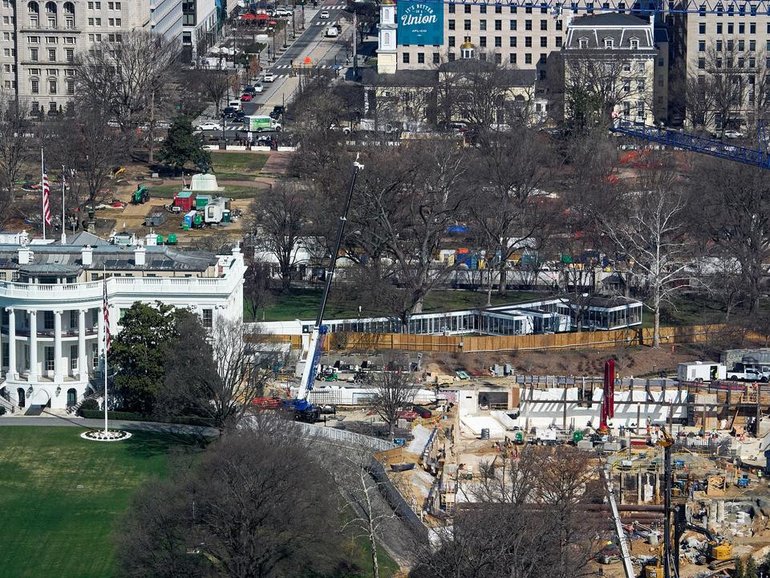 The US National Capital Planning Commission has approved construction of Donald Trump's ballroom. (AP PHOTO)