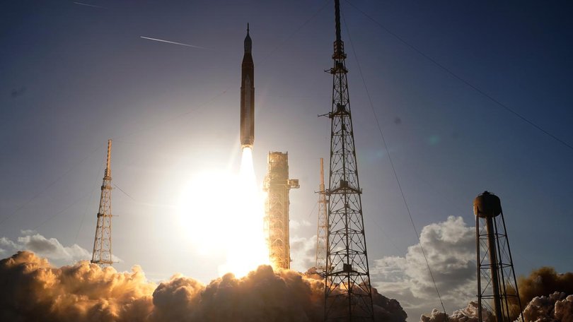 NASA's Artemis II moon rocket has lifted off successfully from the Kennedy Space Center. (AP PHOTO)
