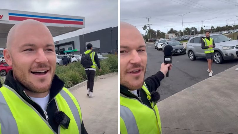 Billy Beasley of RS Rewards was giving away $100,000 worth of fuel at a petrol station in Truganina.